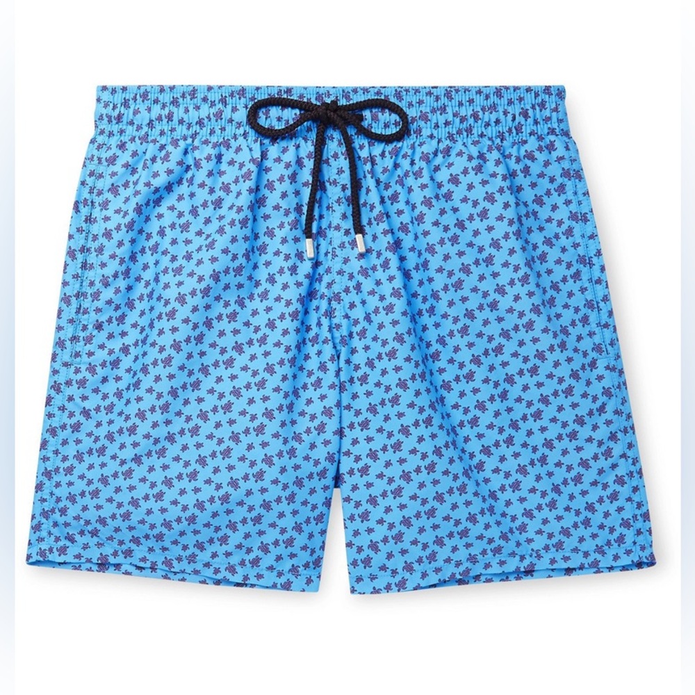Vilebrequin - Moorea Mid-Length Printed Swim Shorts - Blue Size Large 130 - Picture 3 of 14